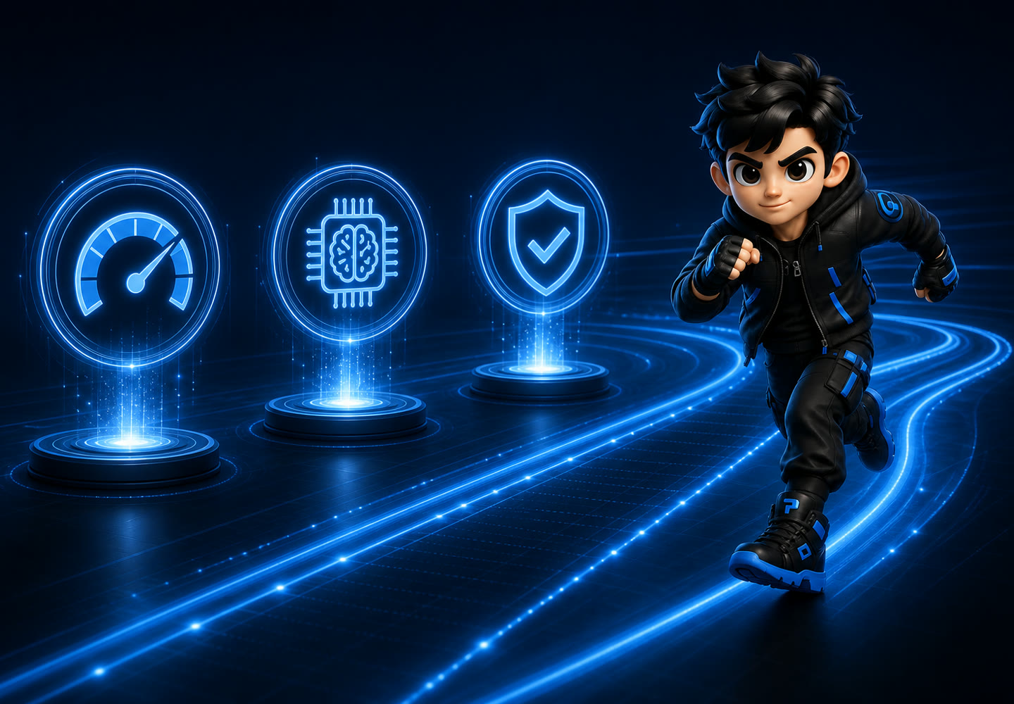 Mascot PTK thể hiện lộ trình AI thực tiễn và đồng hành lâu dài