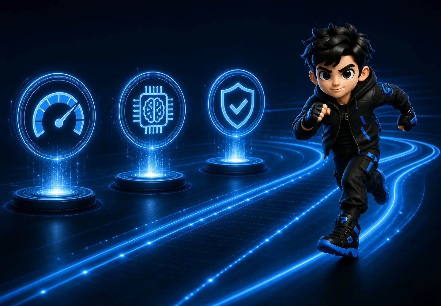Mascot PTK thể hiện lộ trình AI thực tiễn và đồng hành lâu dài