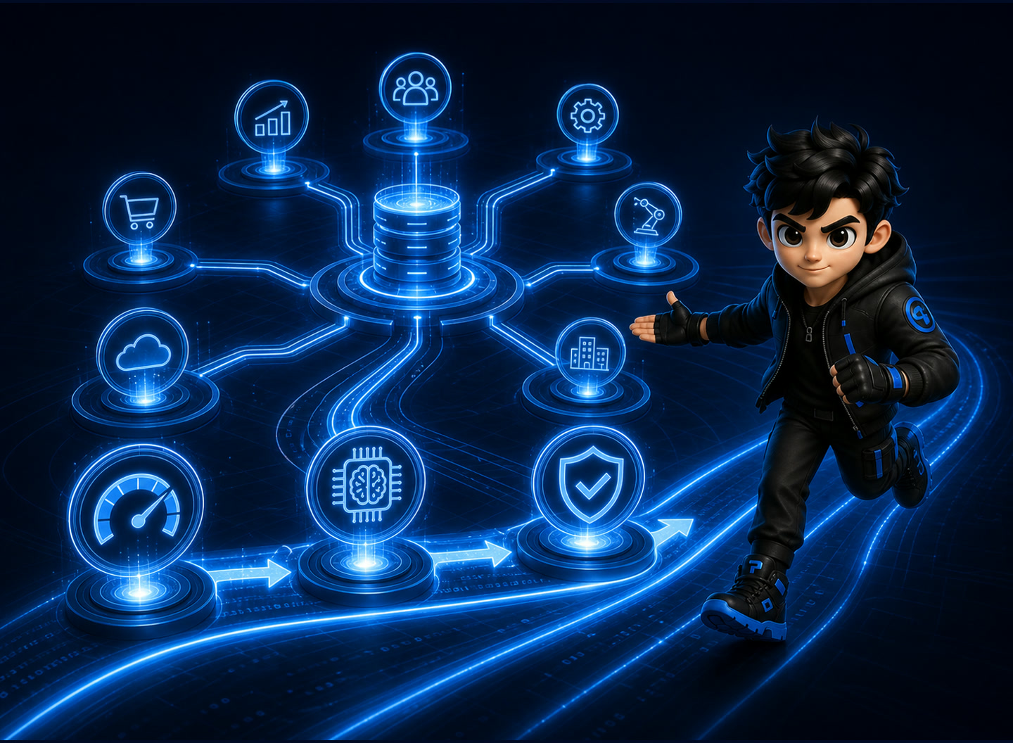 Mascot PTK thể hiện lộ trình chuyển đổi số và tích hợp hệ thống