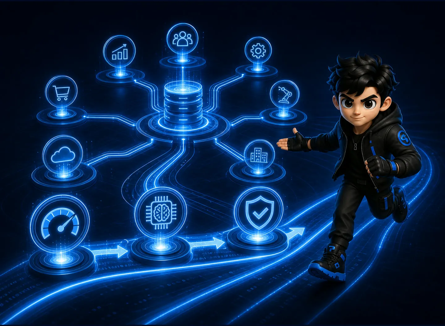Mascot PTK thể hiện lộ trình chuyển đổi số và tích hợp hệ thống
