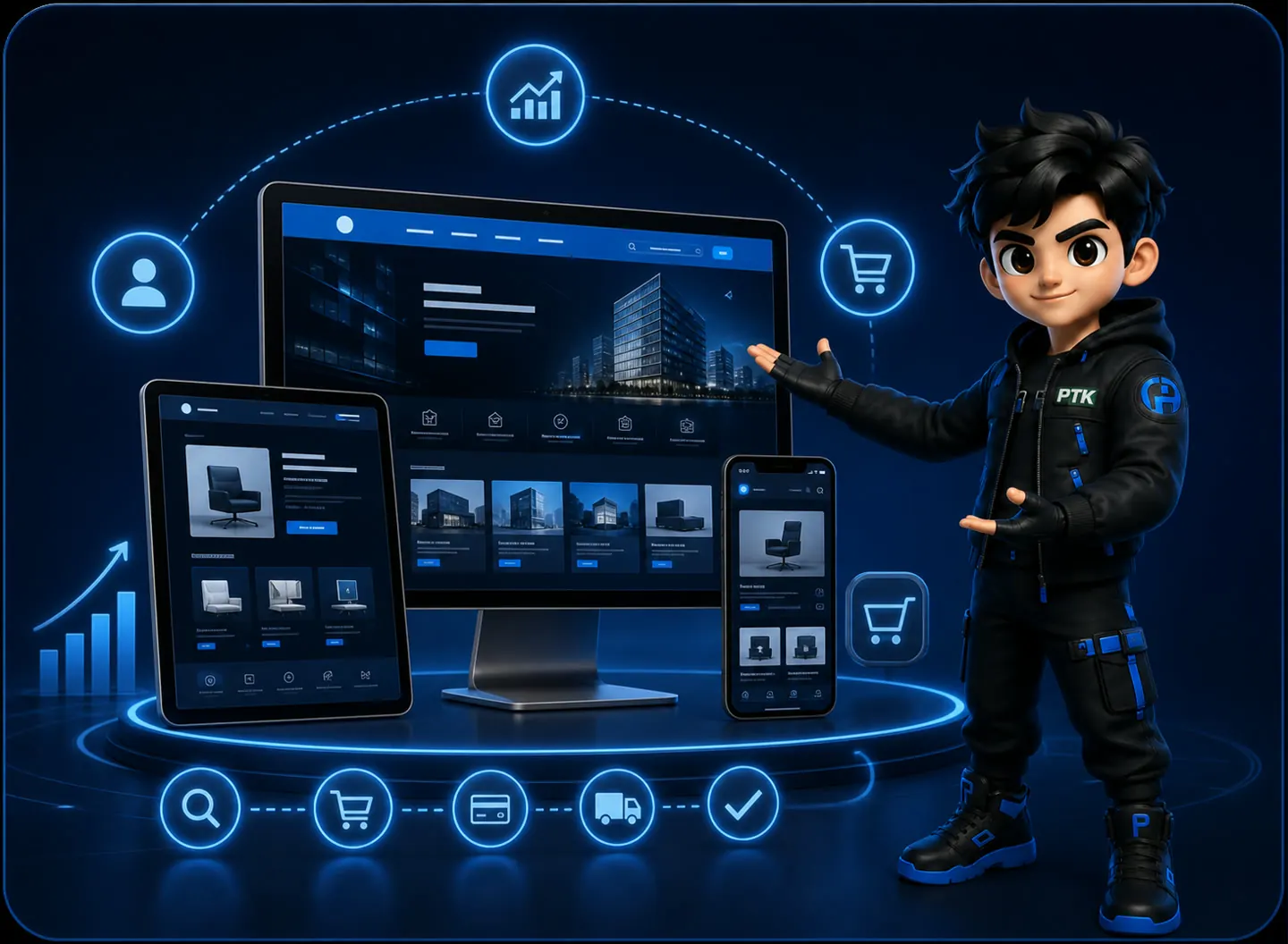 Mascot PTK trình bày nền tảng Website và thương mại điện tử